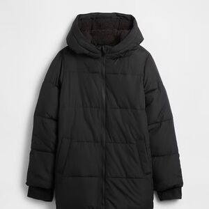 GAP Kids Black Hooded Long Puffer Coat